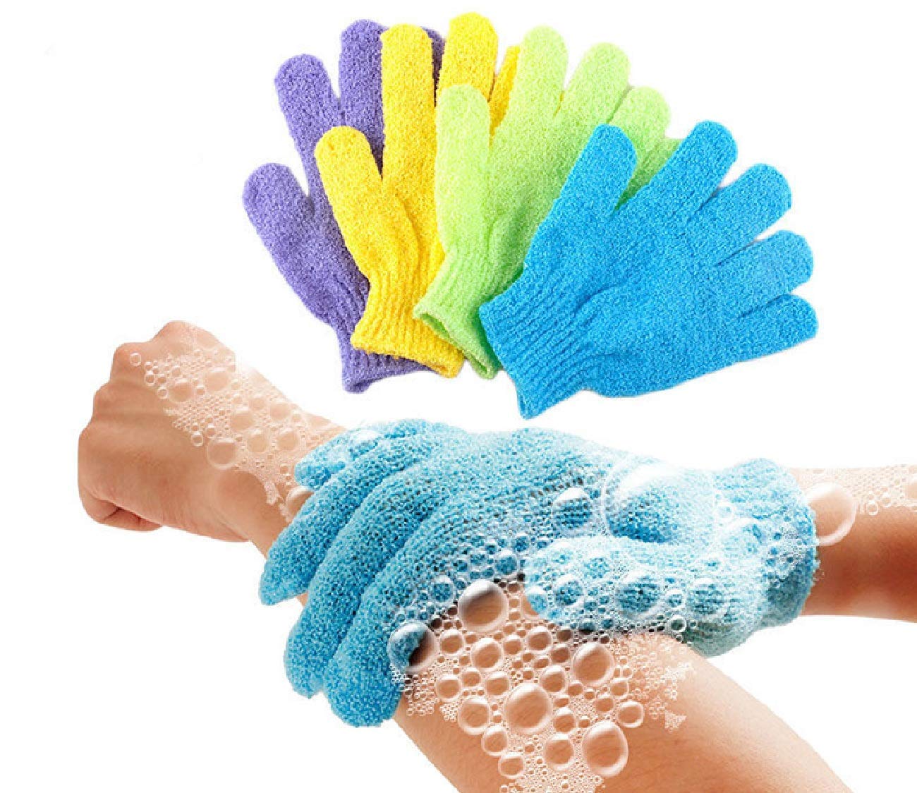 QUIQSHIPP Shower gloves Exfoliating Gloves With Hook- Body Scrubber for Bathing, Efficient exfoliating gloves for dead skin - Ideal Bath Gloves Body Scrubber, bathing gloves for Smooth Radiant Skin