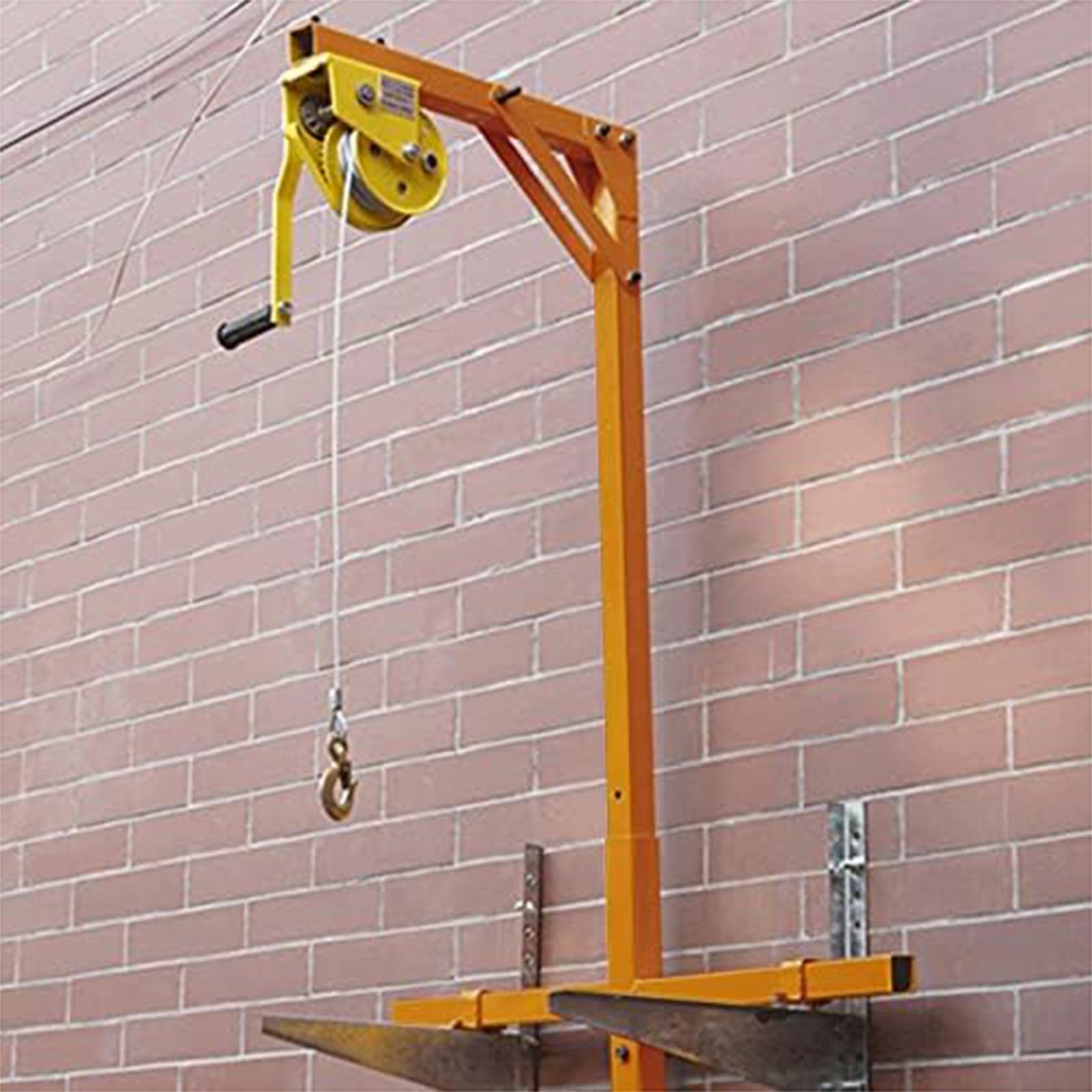 Gyeqxkt 150Kg 15M Air Conditioner Lifting Crane With Manual Winch For Outdoor Unit Installation, 150Kg Load Capacity