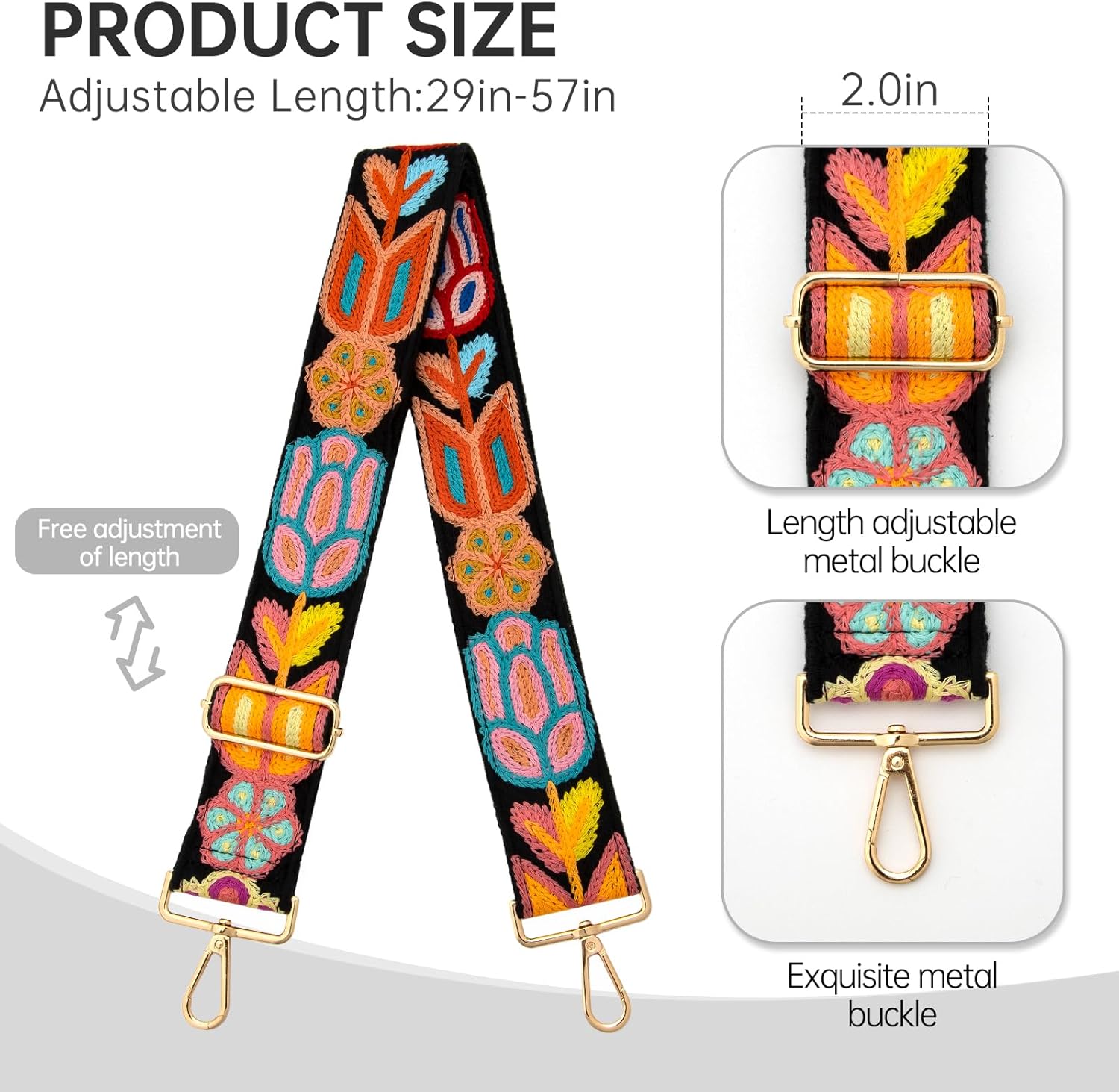 Purse Straps Replacement Crossbody Wide Bag Strap for Purses Adjustable Shoulder Straps for Women Bags - Image 2