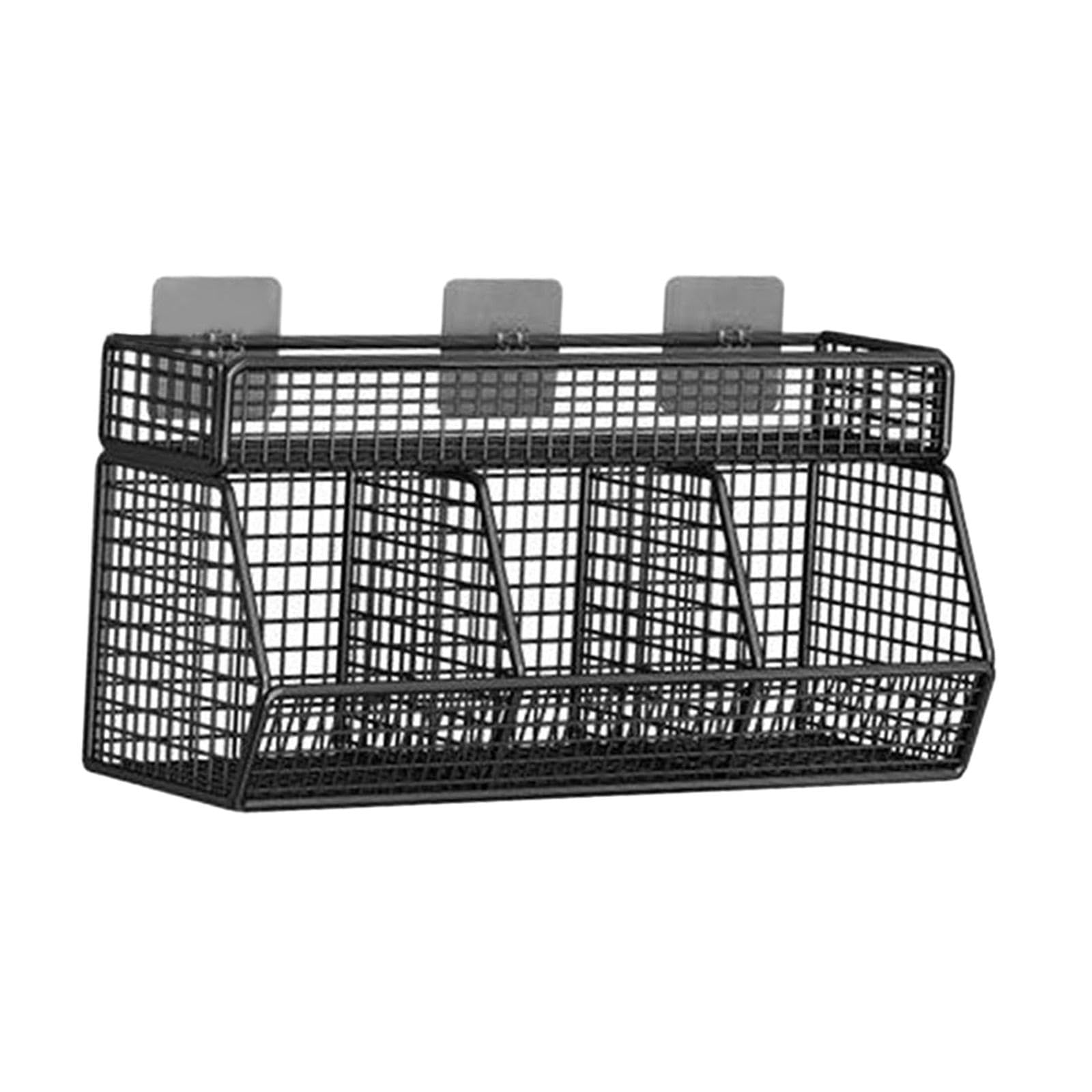 Cesta de Cocina Colgante, Organizador de Pared, Cesta Multifuncional de Alambre Metálico para Armario de Salón, 3 Rejillas, Individual