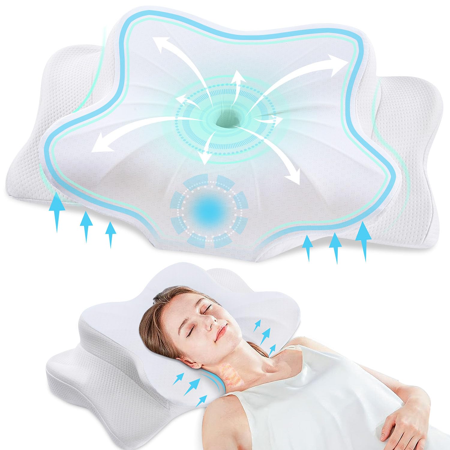 DONAMA - Coussin De Positionnement Latéral En Mappe à Mémoire De Forme, Double Hauteur, Avec Emplacement Pour Bras