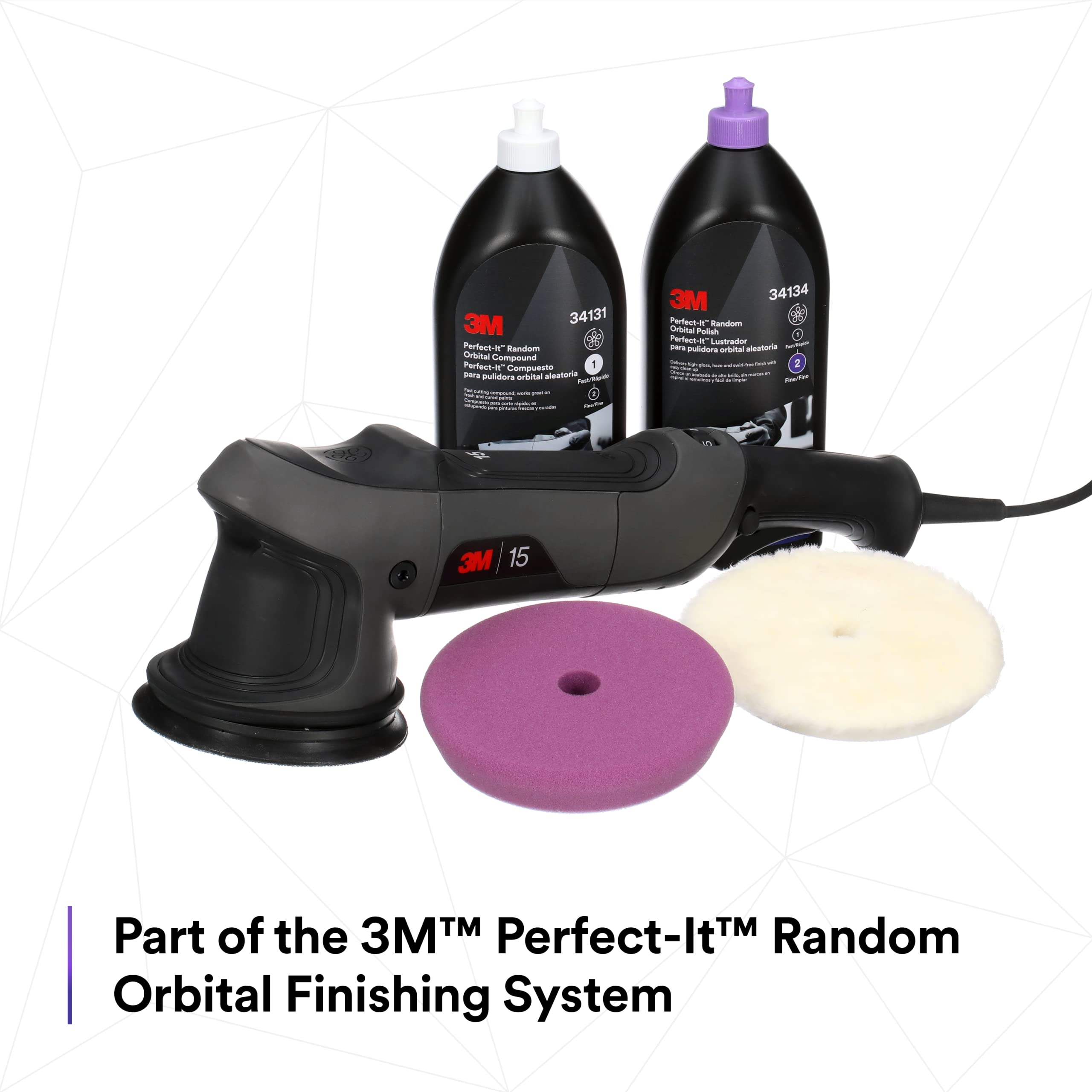 Perfect-It 3M Almohadilla de pulido de espuma orbital aleatoria, 5 pulgadas, 6 pulgadas, morado, PN34127, compuesto y pulido automotriz