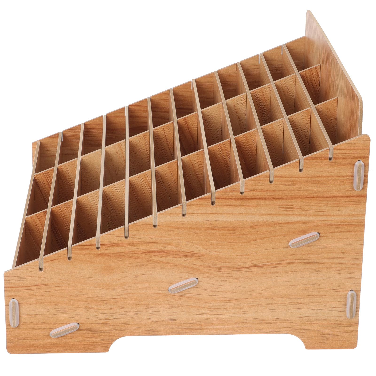 Holz Aufbewahrungsbox mit 36 Fächern für Schreibtischzubehör Handyaufbewahrung und Büroorganisation im Homeoffice