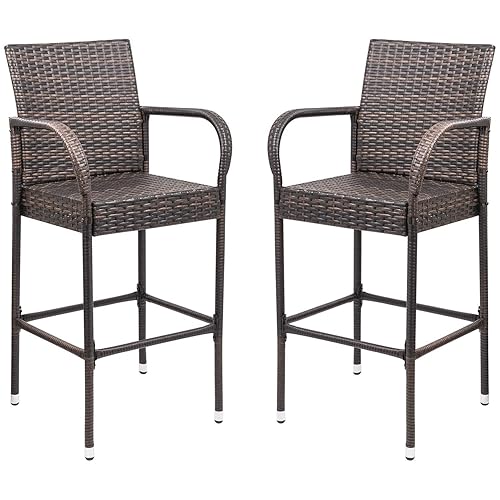 Patio Bar Stools Wicker Barstools Indoor Outdoor Bar Stool Patio