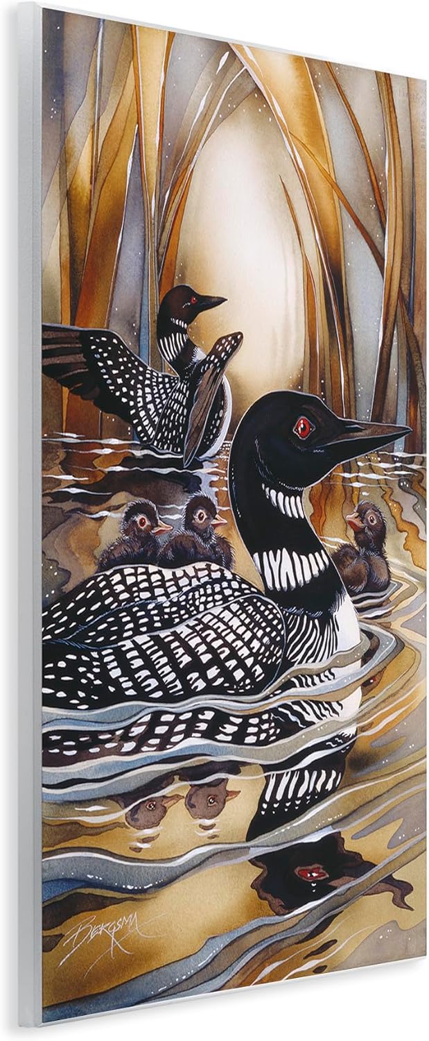 Stupell Industries Loon Family Among Pond Ripples Wall Plaque Art, design by Jody Bergsma, 10 x 15