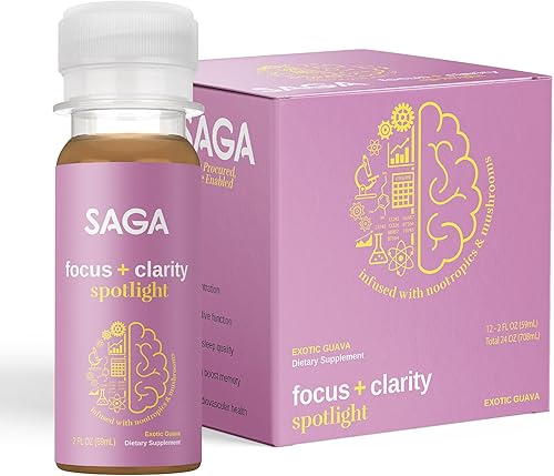 Miniatura 9 de SAGA Disparos de enfoque orgánico  Contiene nootrópicos, adaptógenos y hongos - Bacopa y Ashwagandha  Alta biodisponibilidad y inicio rápido  Sin