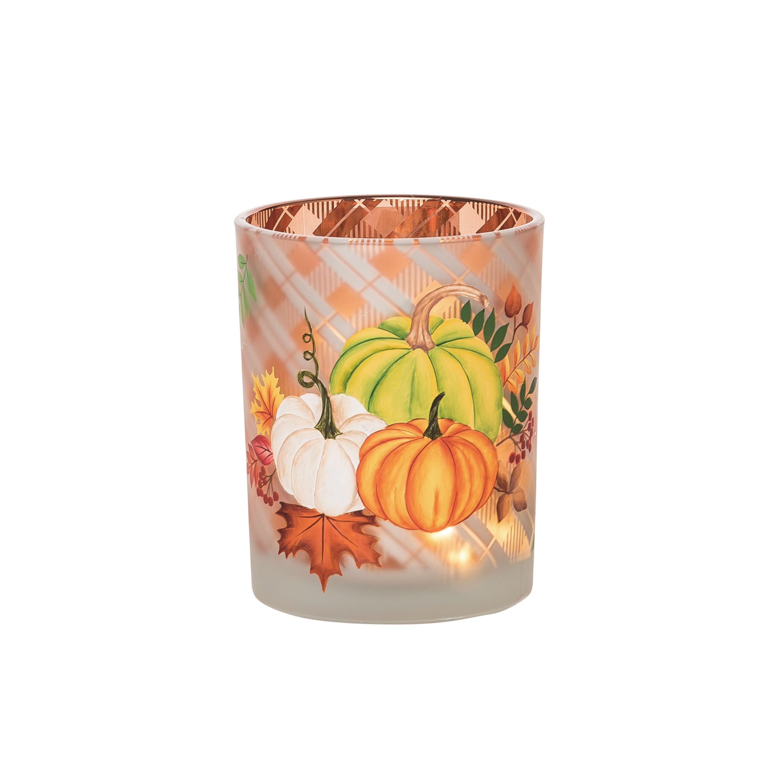 Grand vase en verre en forme de citrouille multicolore 12,5 cm pour égayer un salon sombre