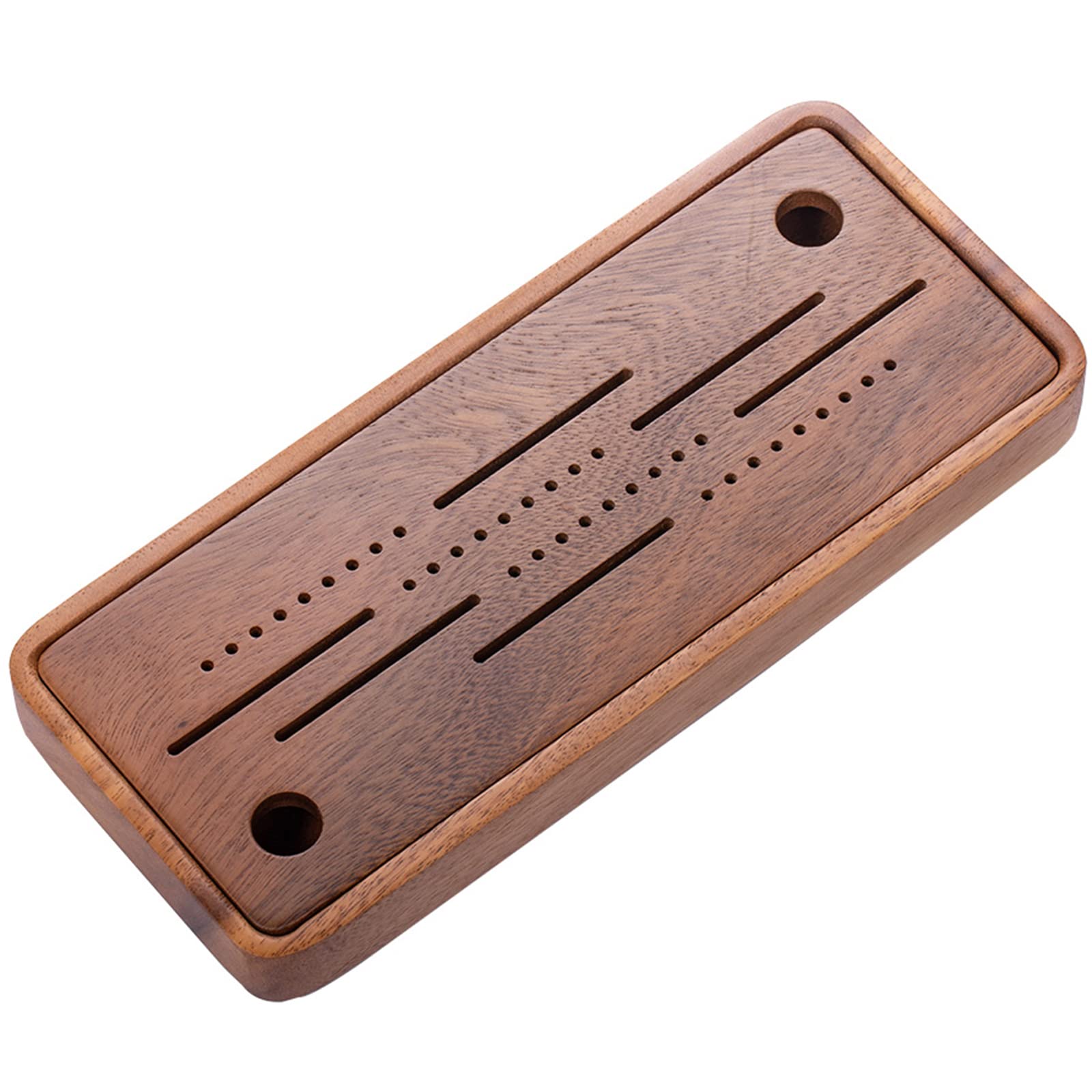 Chinese Simple Tea Tray, Chinese Serving Tea Tray,13.4" Rectangular Tea Tray, Walnut, for Tea House Home Office