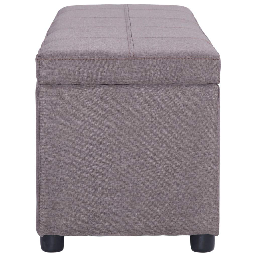 vidaXL Bank mit Stauraum, elegant, weich, Sitzbank, moderne Aufbewahrung, Truhe für den Eingangsbereich, 116 cm, Taupe aus Polyester