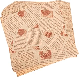 Alipis 100Pcs Greaseproof Paper Sheets Wax Paper for Burger Wrappers Sandwiches and Fried Foods Stylish Newsprint Design