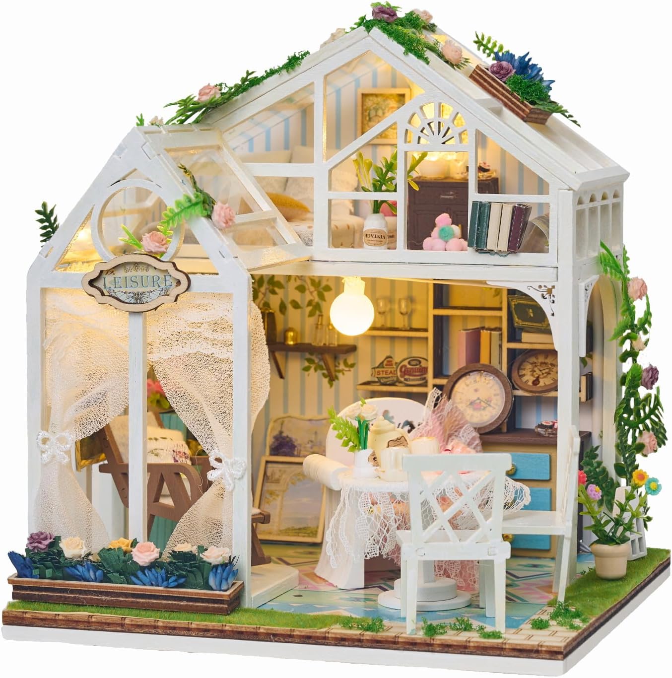 Roroom DIY Miniature House Kit, Floral Retreat Dollhouse Kit