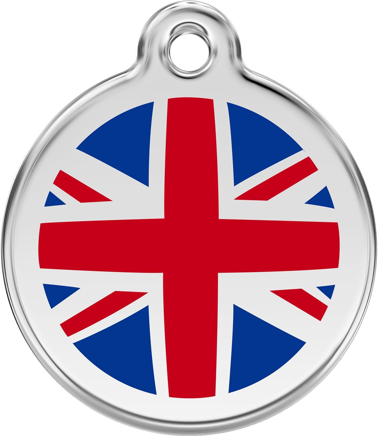 Red Dingo Personalized UK Flag Pet ID Dog Tag (Medium)