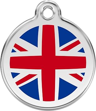 Red Dingo Personalized UK Flag Pet ID Dog Tag Large
