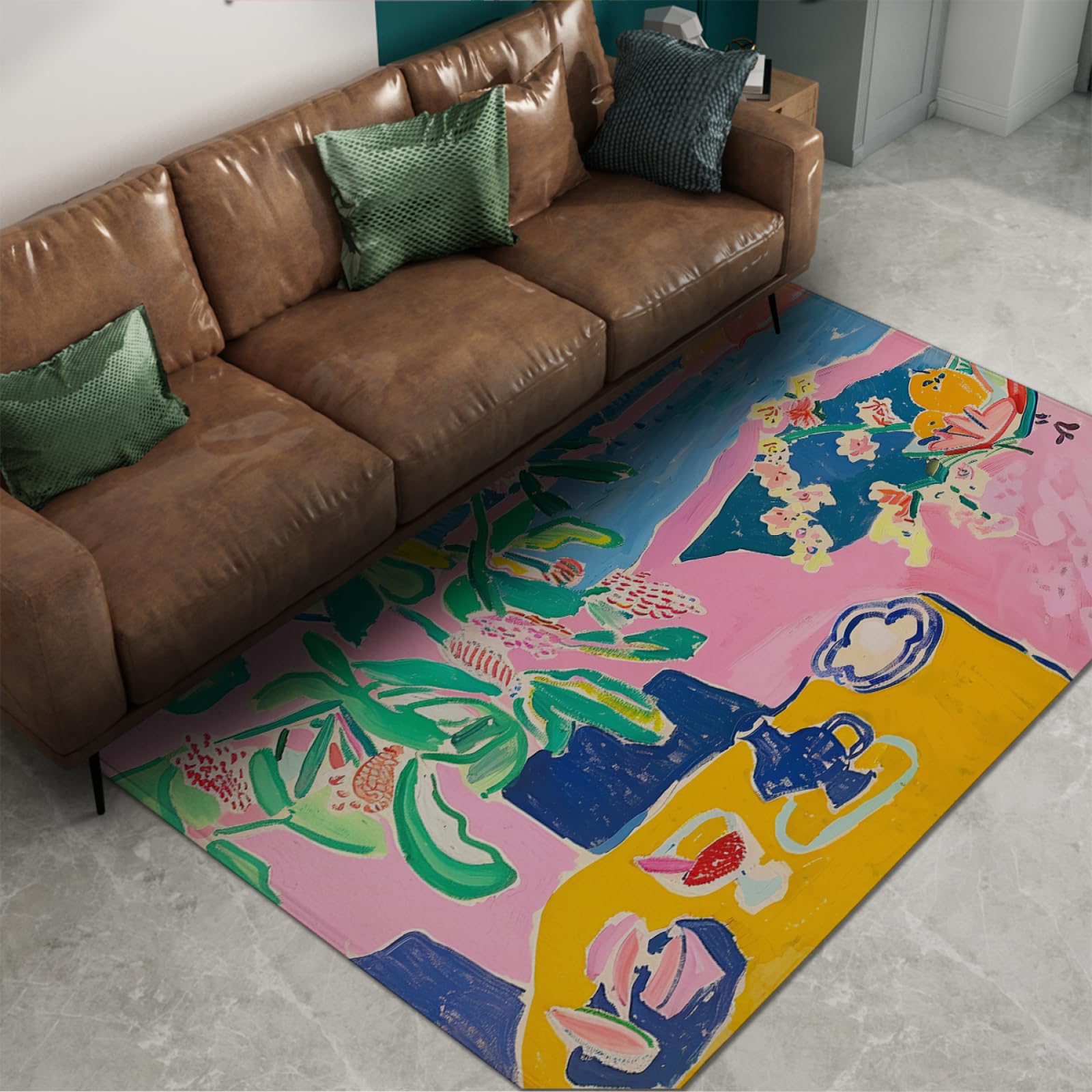 Tapis d'appoint Matisse rose 60x180cm pour canapé et zones de passage