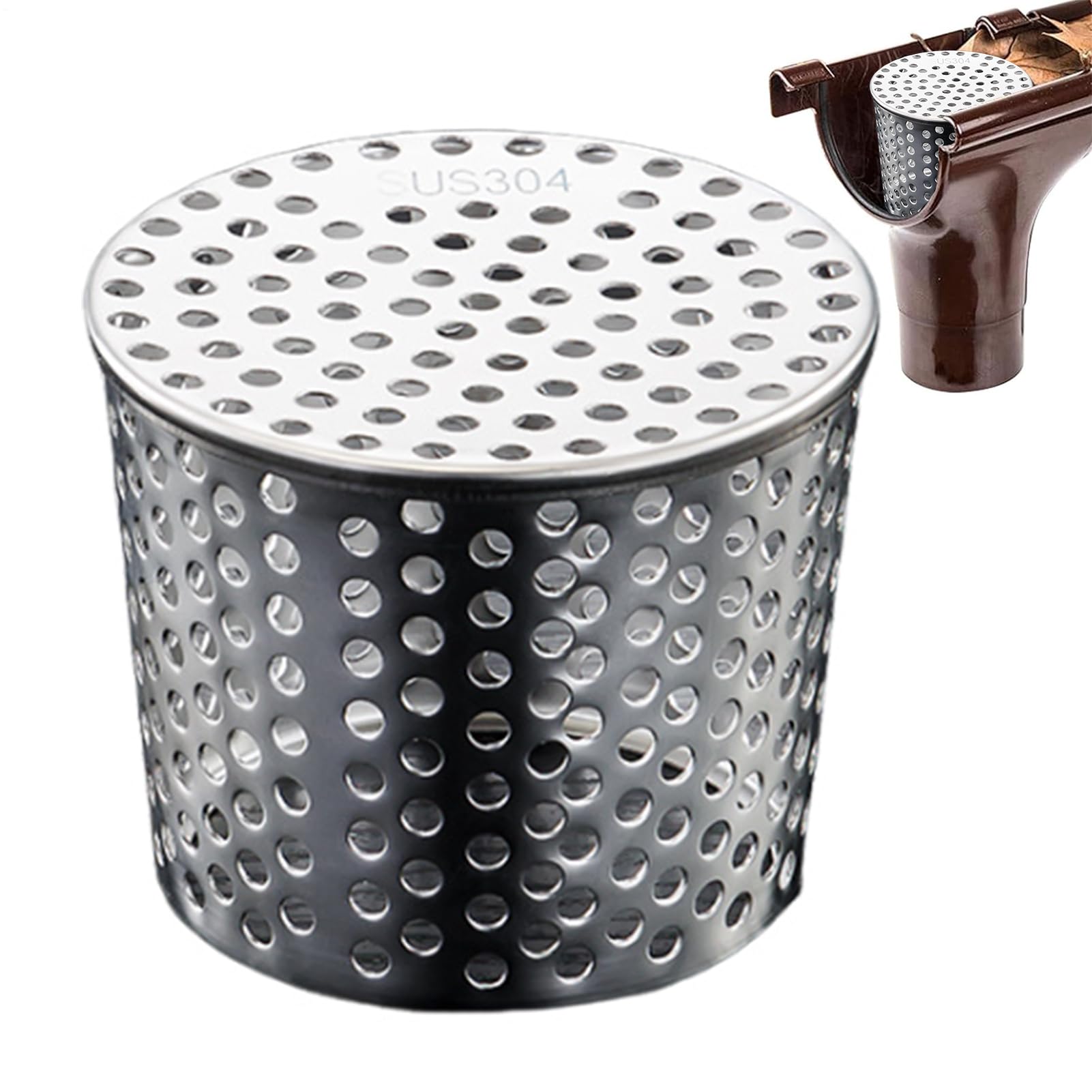 Gutter Downpipe Filter Guard Leaf And Debris Protection, Stainless Steel Guards Drain Downspout Protectors, Gutter Filter Strainer Basket, Gutter Guards Downpipe, Drain Pipe Cover For Prevent Blockage