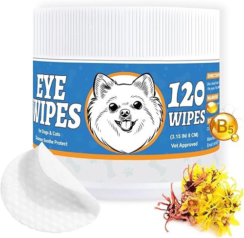 Miniatura 10 de Toallitas para ojos de perro y gato, 240 unidades, paquete de 2 toallitas quitamanchas de lágrimas para perros, con manzanilla y hamamelis,