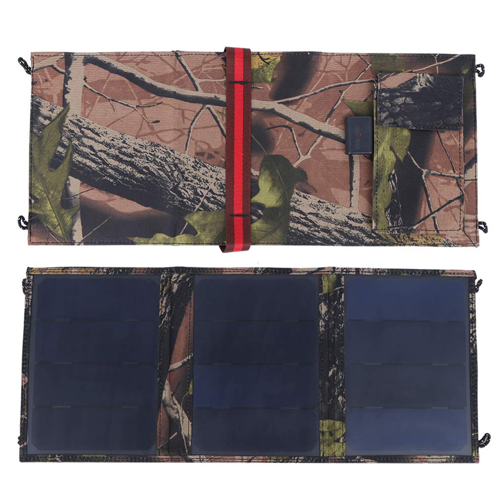 Chargeur Pliable de Panneau Solaire Portable 15W avec Sortie 5V, pour Sac à Dos de Camping en Plein Air Randonnée Charge D'urgence Téléphone Portable