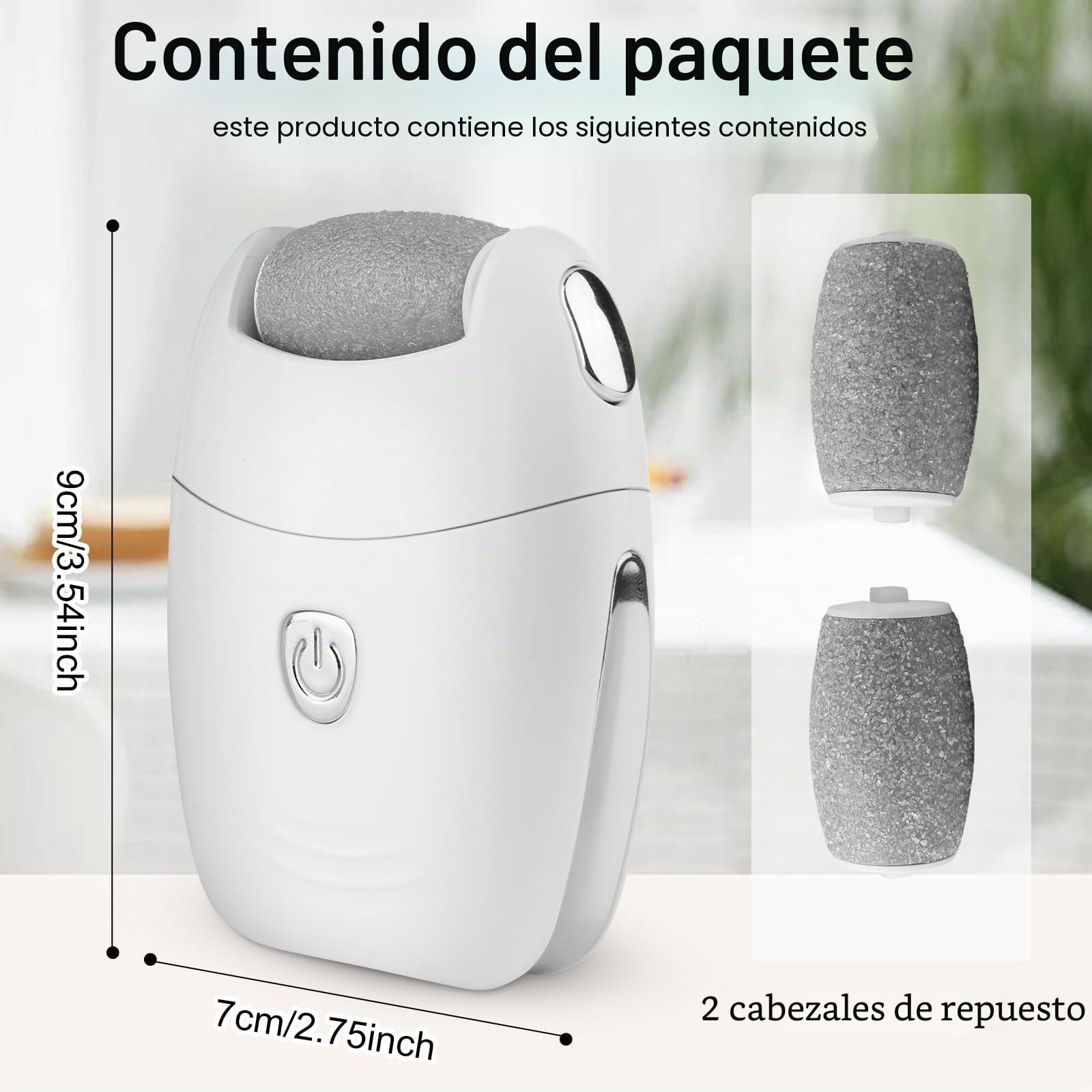 Recortadora de callos eléctrica fuerte – Dispositivo recargable con 3 ruedas de repuesto, cortador profesional para callos de los pies