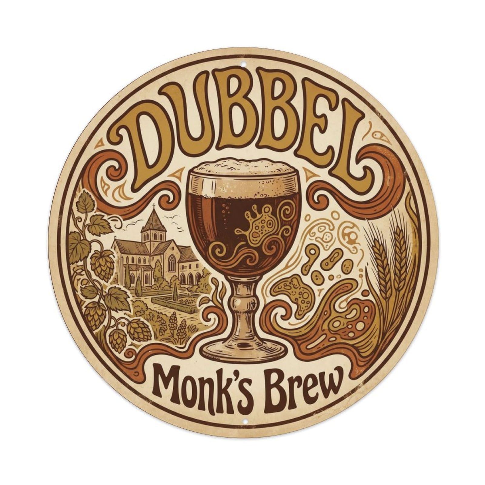 Belgian Dubbel Heritage Abbey Ale Brew House Farmhouse Metal Tin Sign