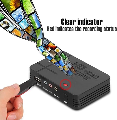 Miniatura 6 de AGPTEK Captura de video de captura de juegos HD 1080P HDMI/AV grabadora Xbox 360 y uno/PS3 PS4, soporte de micrófono con entrada HDMI y AV