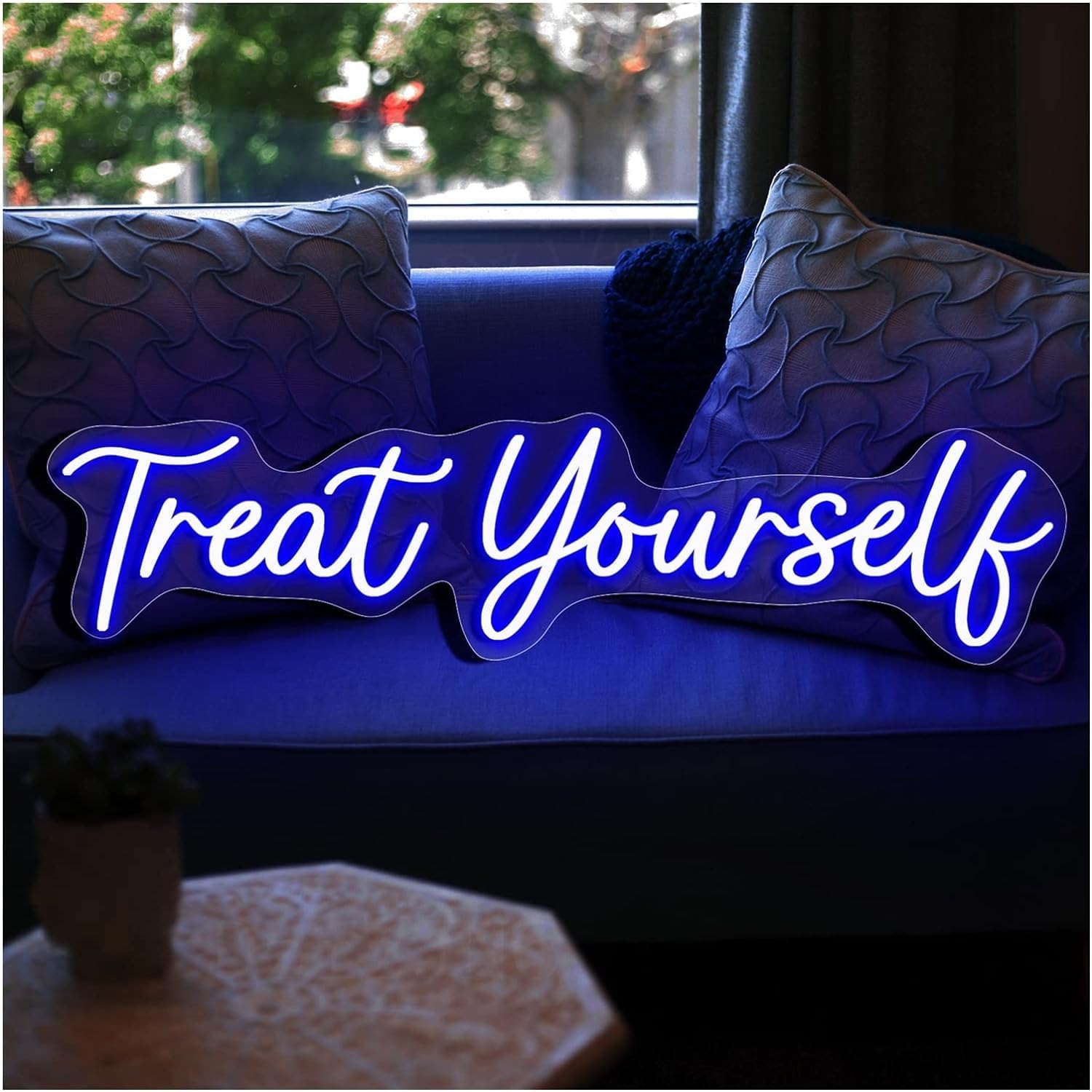 WaiDXn LED Handmade Neon Sign For Bar Decoration Home Room Shop Wall Decoration (colour: Blue, Size: 61x16cm (24x6in))