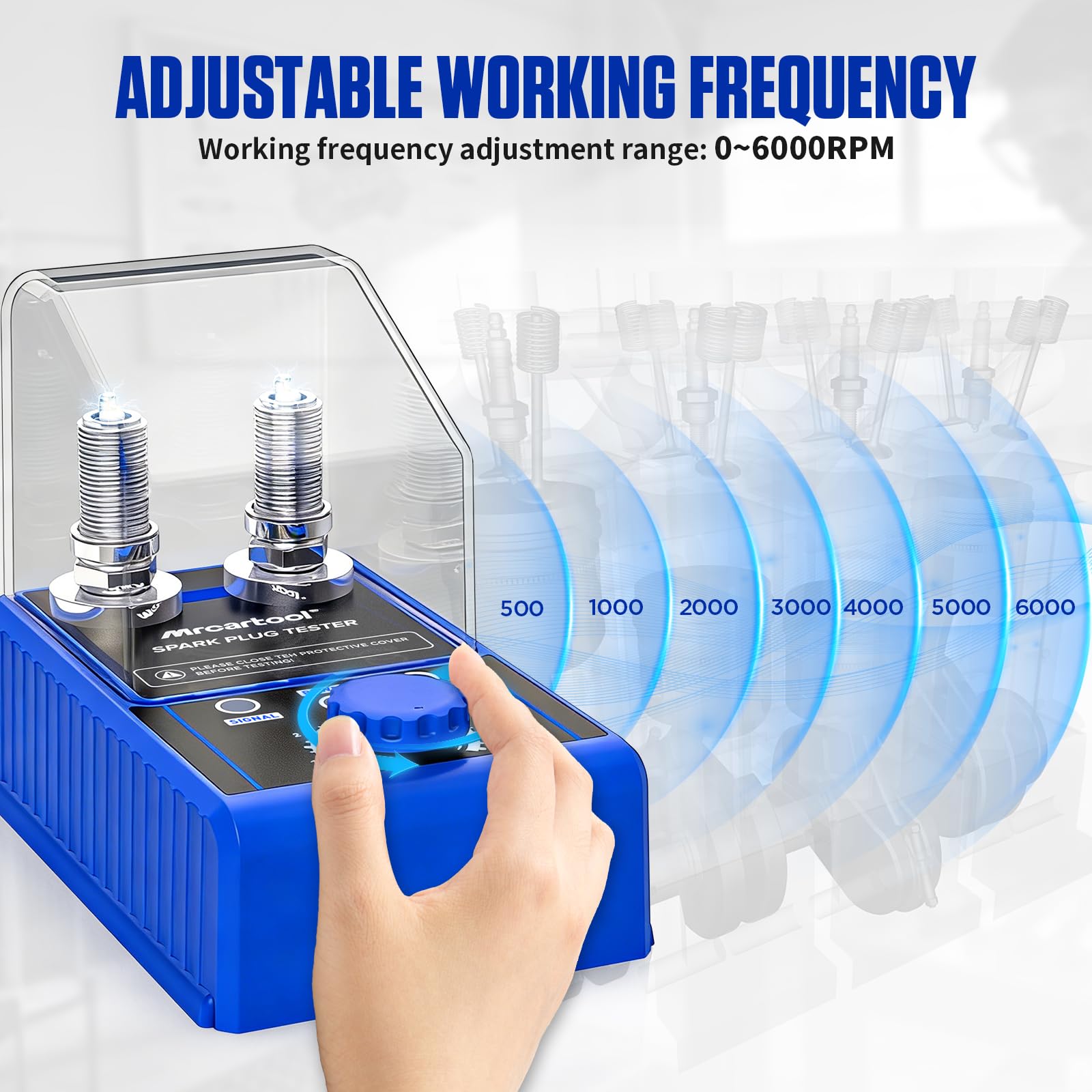 MRCARTOOL - Tester per candele di accensione, 220 V, tester di accensione per auto, con doppio foro regolabile, per veicoli da 12 V