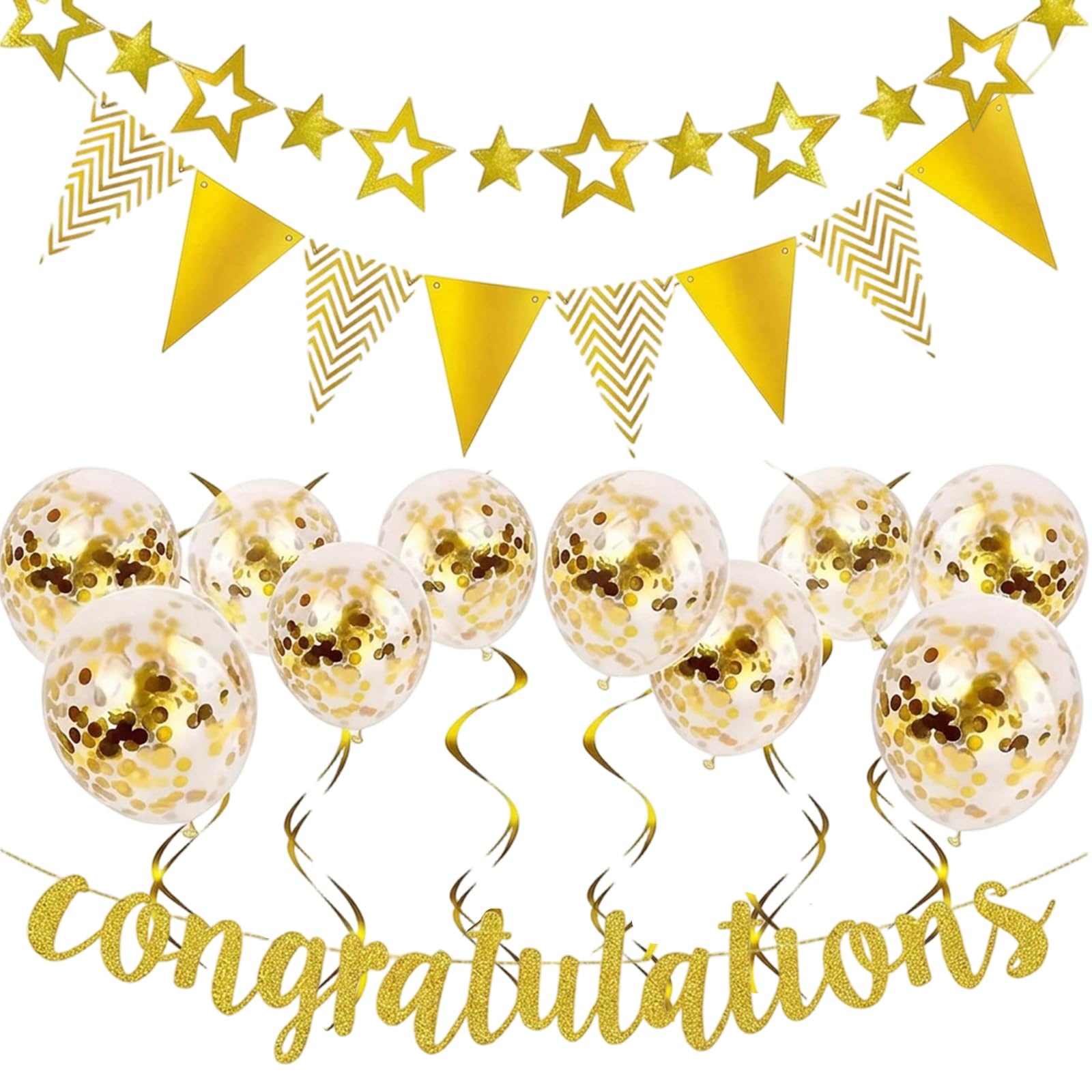 13 Pcs Congratulations Banner, Congratulations Decorations and Congratulations Balloons for Graduation Celebrations, Engagement Events and Retirement Parties