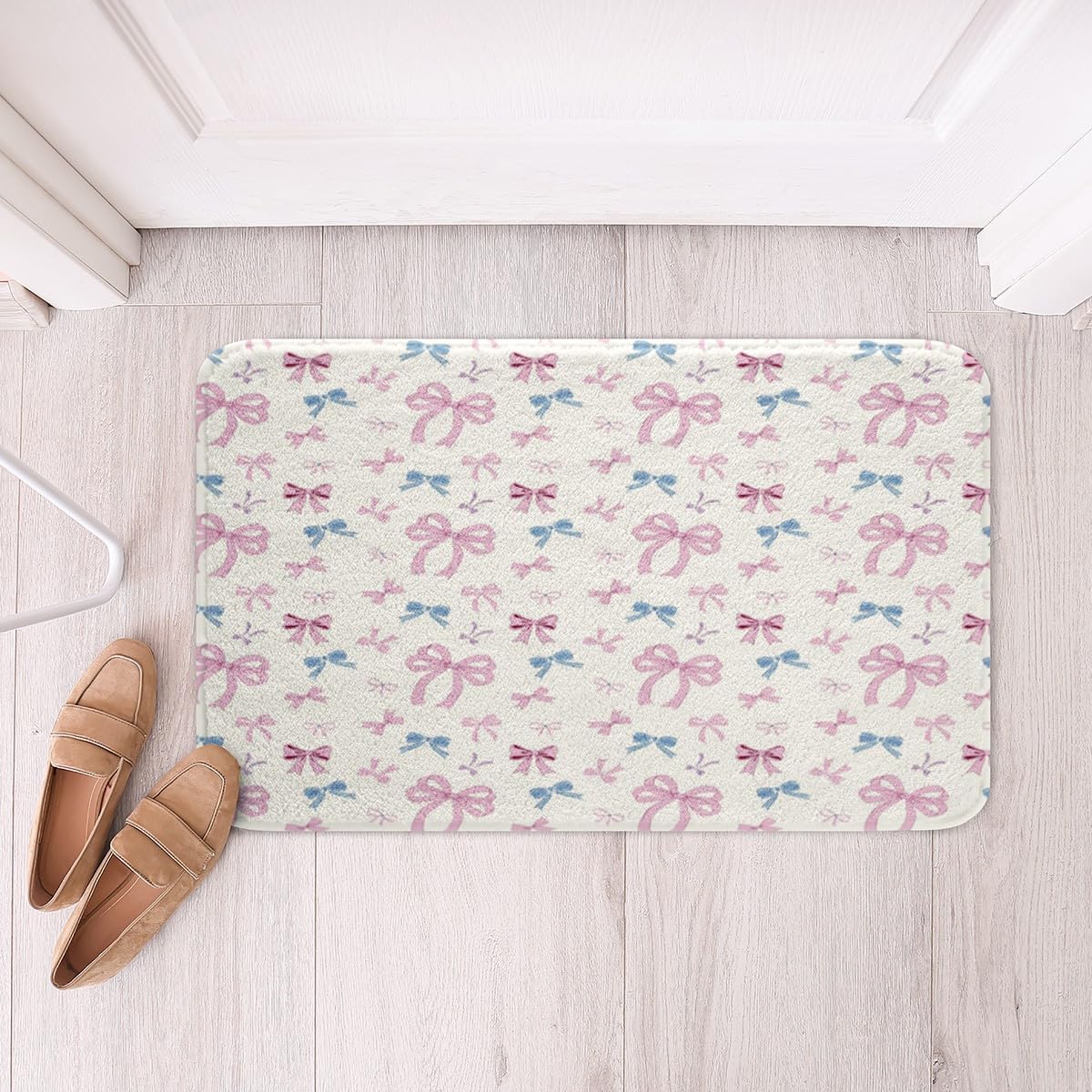 jejeloiu Girls Princess Soft Fleece Door Carpet Castle Flowers Polyester Bath Rug for Kids Boys Girls Rainbow Floral Non Slip Bath Mat Floral Bathroom Floor Indoor Doormat,20x32 Inch
