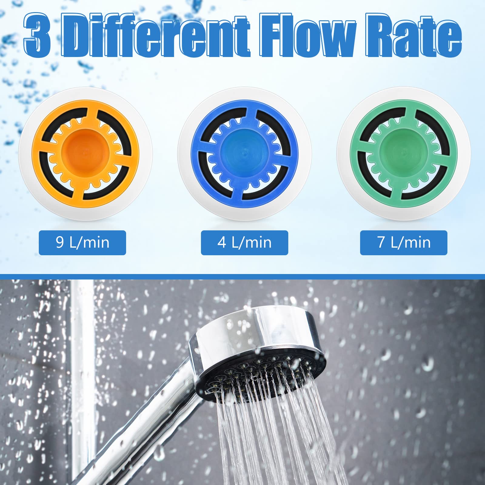 Limitatore Di Flusso Cromato Con Aeratore Per Rubinetto Del Bagno - Foto 5