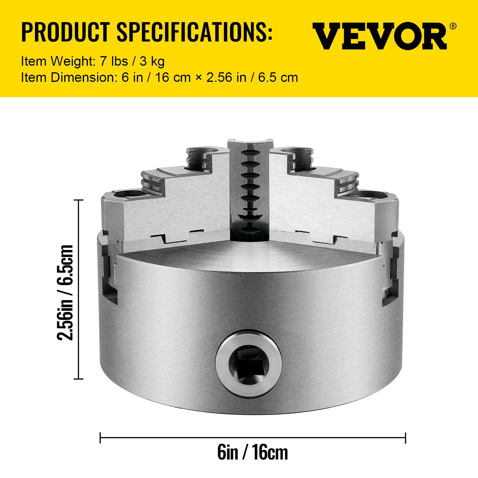 Mandrino del tornio K11-160A K11-200A K11-250A Ganascia reversibile autocentrante a 3 griffe for CNC Rettifica Fresatrice Trapano(K11-160A 6 inch)