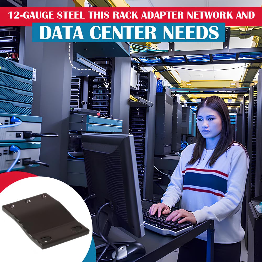CablesAndKits Adaptateur rack 1RU (1 unité de rack), convertit le rack de 23 pouces en espacement de 19 pouces, pour ordinateurs, serveurs ou équipements réseau