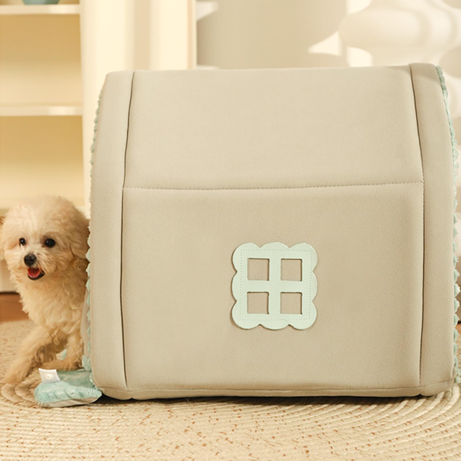 Tienda Interior para Perros - Casa de Cachorros de Invierno cálida | Cama Cerrada para Gatos, Perrera de Cuatro Estaciones VOR Mascotas con Materiales hipoalergénicos | de Descanso con Puerta pa
