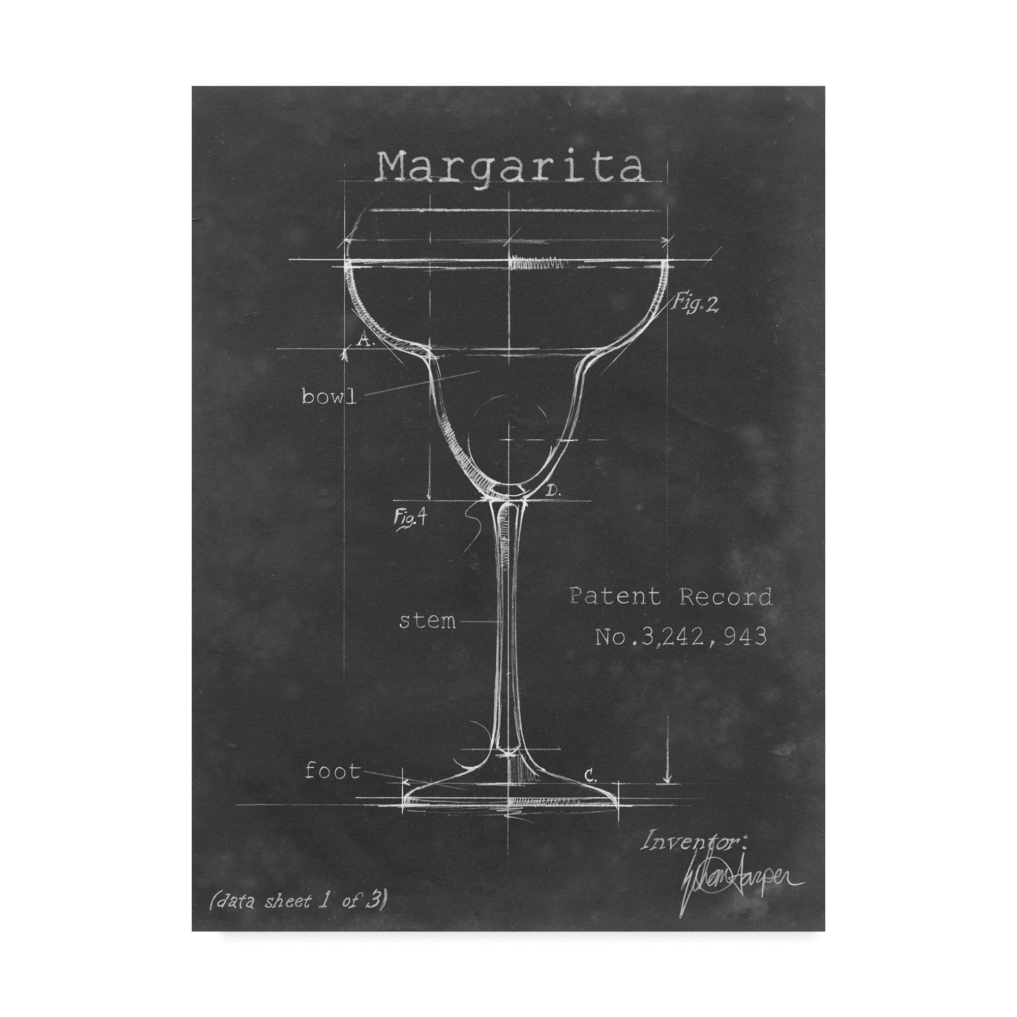 Trademark Fine ArtWAG04904-C1419GG Barware Blueprint VI by Ethan Harper, 14x19