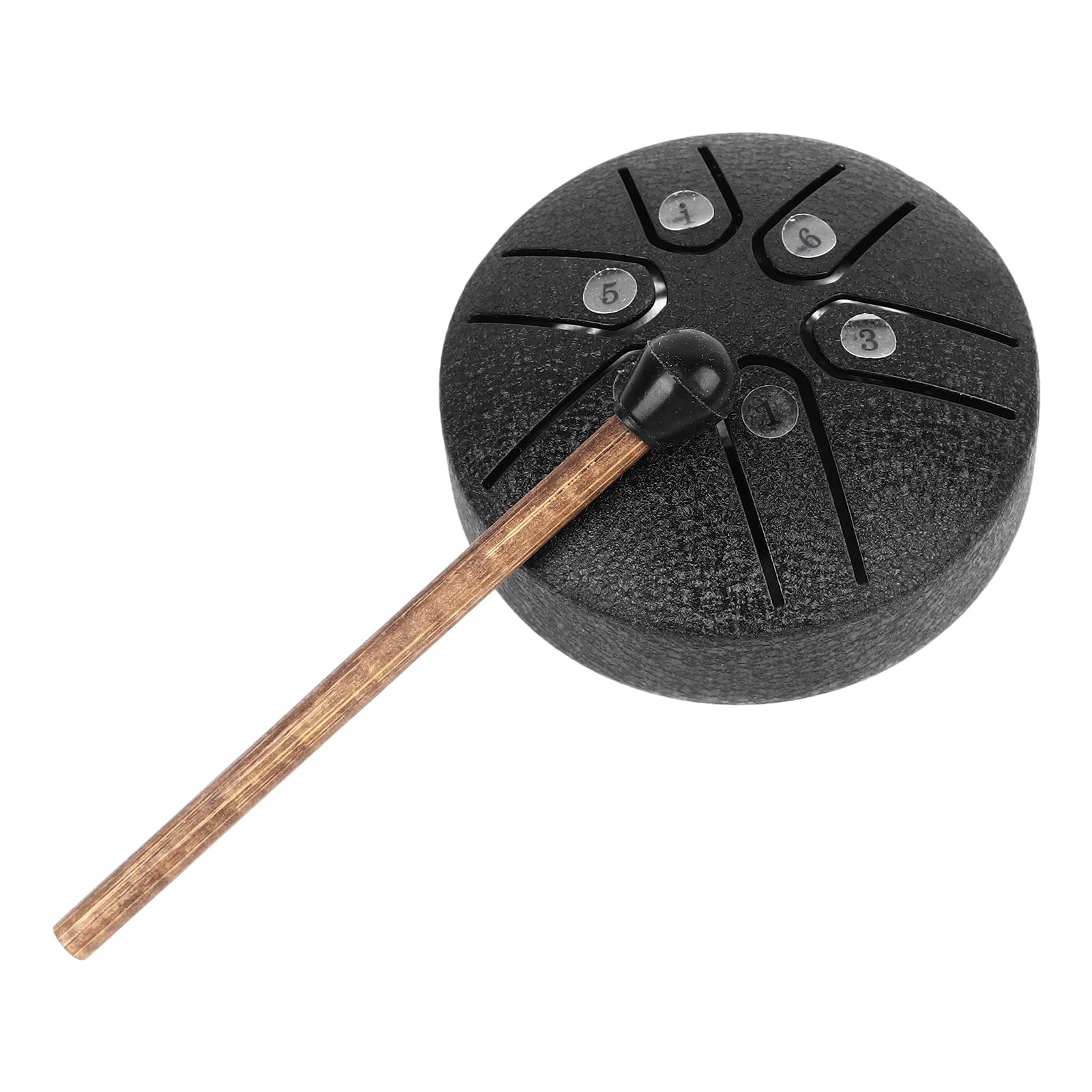 Jectse Steel Tongue Drum, 3 Inch 6 Notes Handpan Drum, Portable Percussion Instrument with Drum Stick, for Learning, Meditation And Education