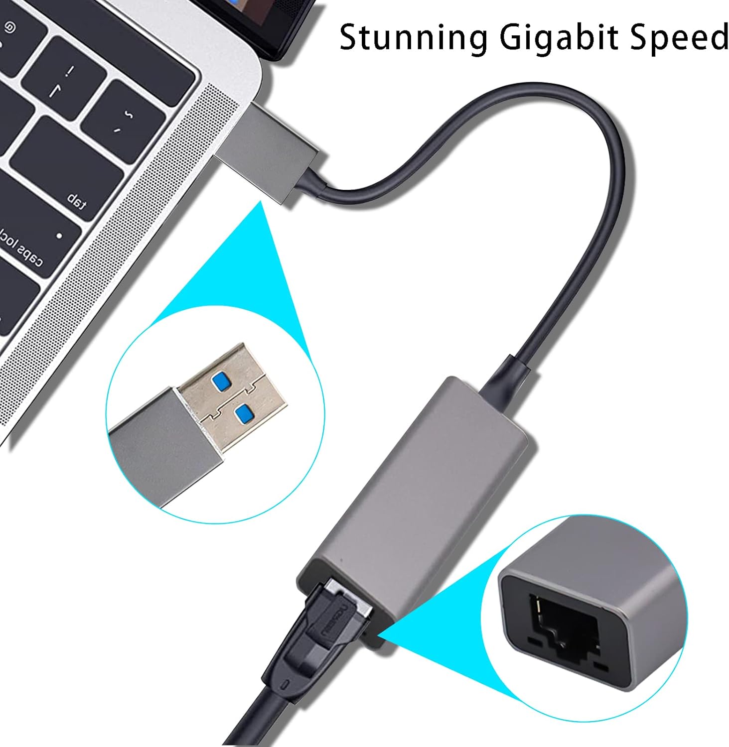 USB C to Adapter, ARCELI RJ45 to Thunderbolt 3 Type C Gigabit