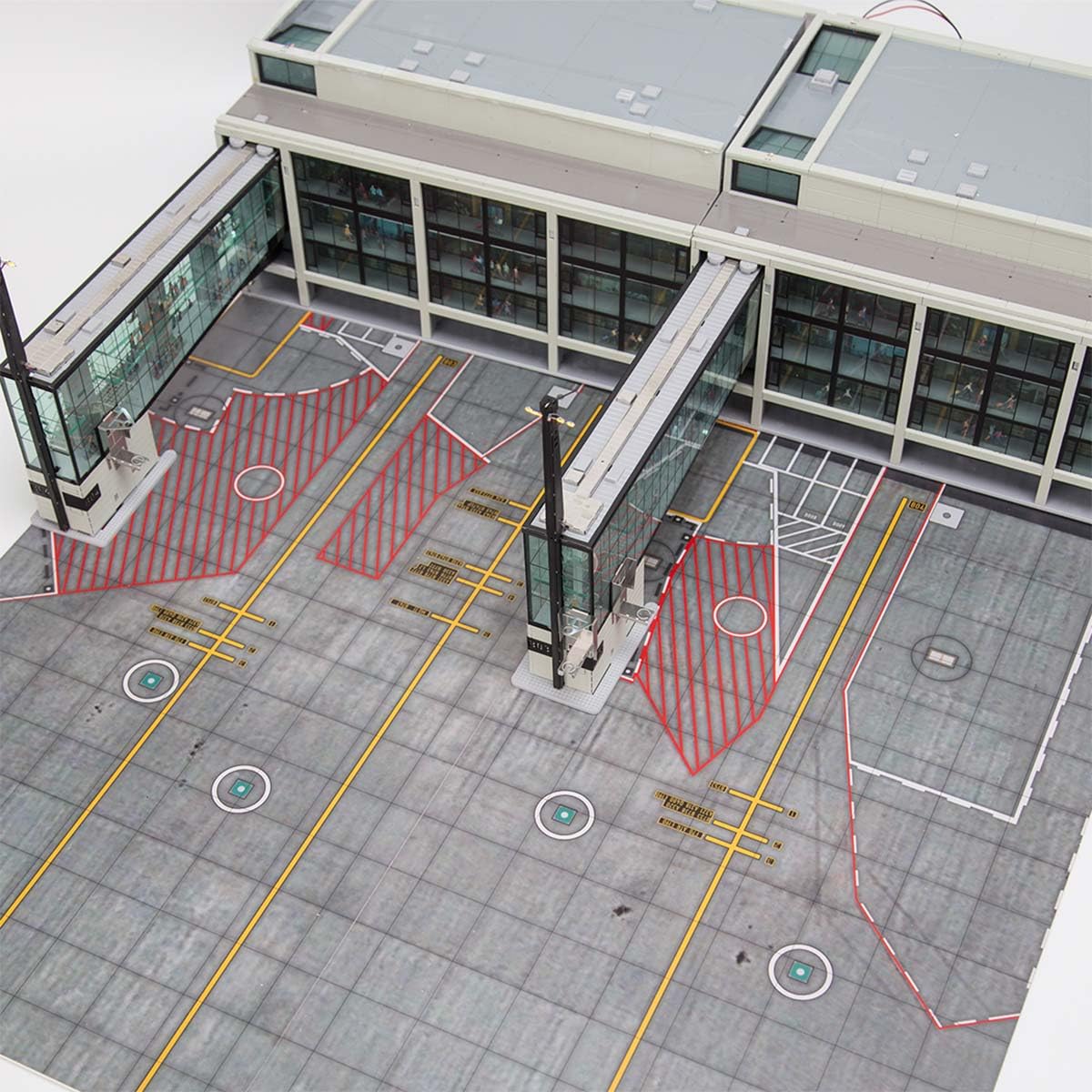 Podświetlany model budynku terminala lotniska w skali 1/200 ze światłami LED i fartuchem, bardzo szczegółowa, ręcznie wykonana, modułowa konstrukcja dla entuzjastów lotnictwa i dorosłych
