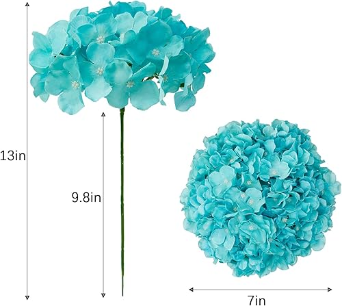 Miniatura 2 de Flores Artificiales de Hortensia Tiffany Cabezas 10 Flores Falsas de Hortensia de Seda para Centros de Mesa de Boda Ramos Decoración Floral DIY
