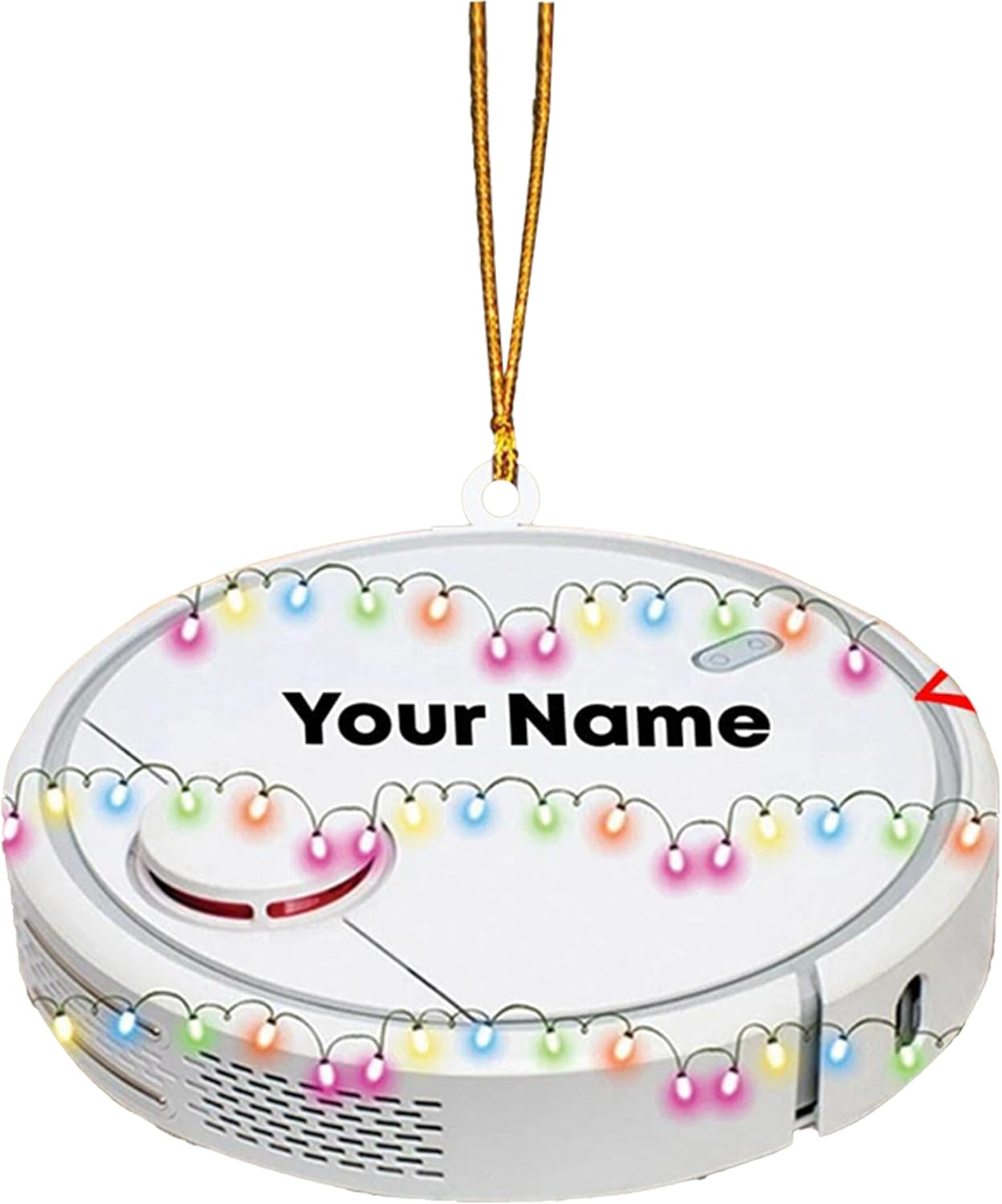 Personalized Robot Vacuum Ornament - Flat 2D Custom Smart Cleaning Device Design with Name - Acrylic Tech Home Decor Ornament for Clean Home Enthusiasts and Modern Living Gift - Image 1 of 6