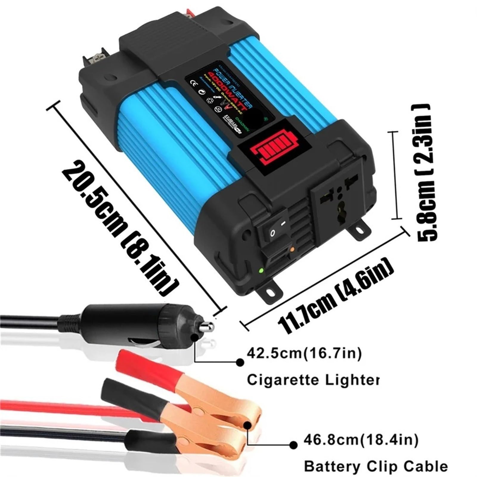 4000/6000W Przetwornica napięcia samochodowego LED Wyświetlacz pojemnościowy Transformator Konwerter Podwójny inwerter USB Urządzenia samochodowe