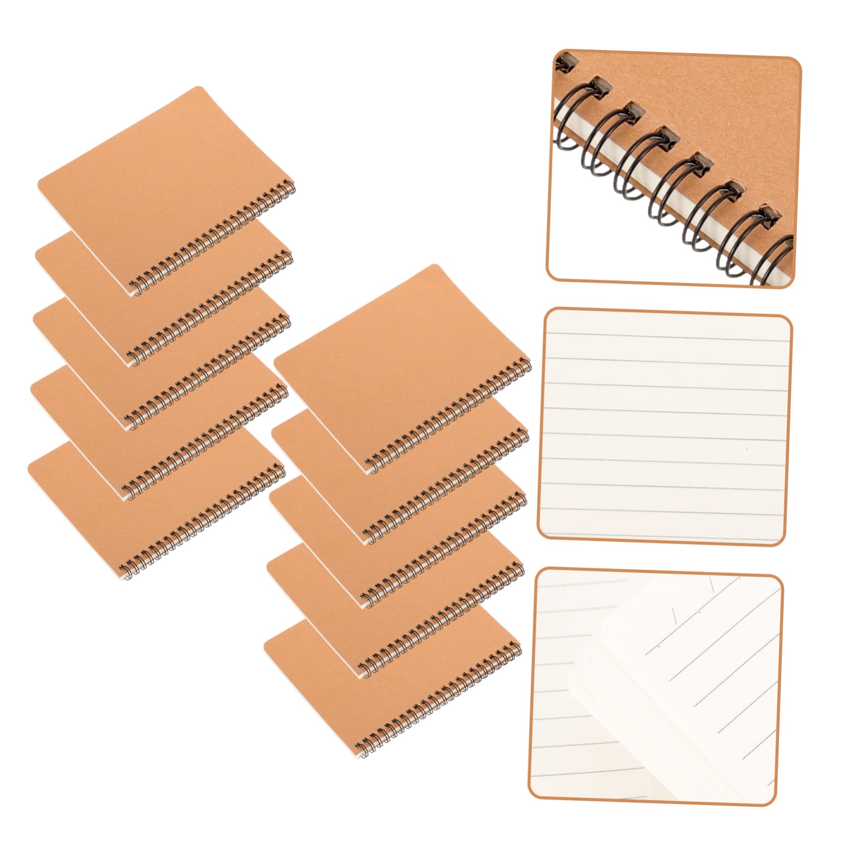 10piezas Cuaderno Espiral Libreta Para Notas Diario y Organización Personal Para Estudiantes y Oficina Tapa De Cartón Duro