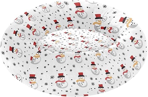 Snowman Black Snowflake Warm & Soft Pet Dog Bed fluffier Dog Cave Bed for Medium Size Pets Sleeping cama elevada para Perros Grandes