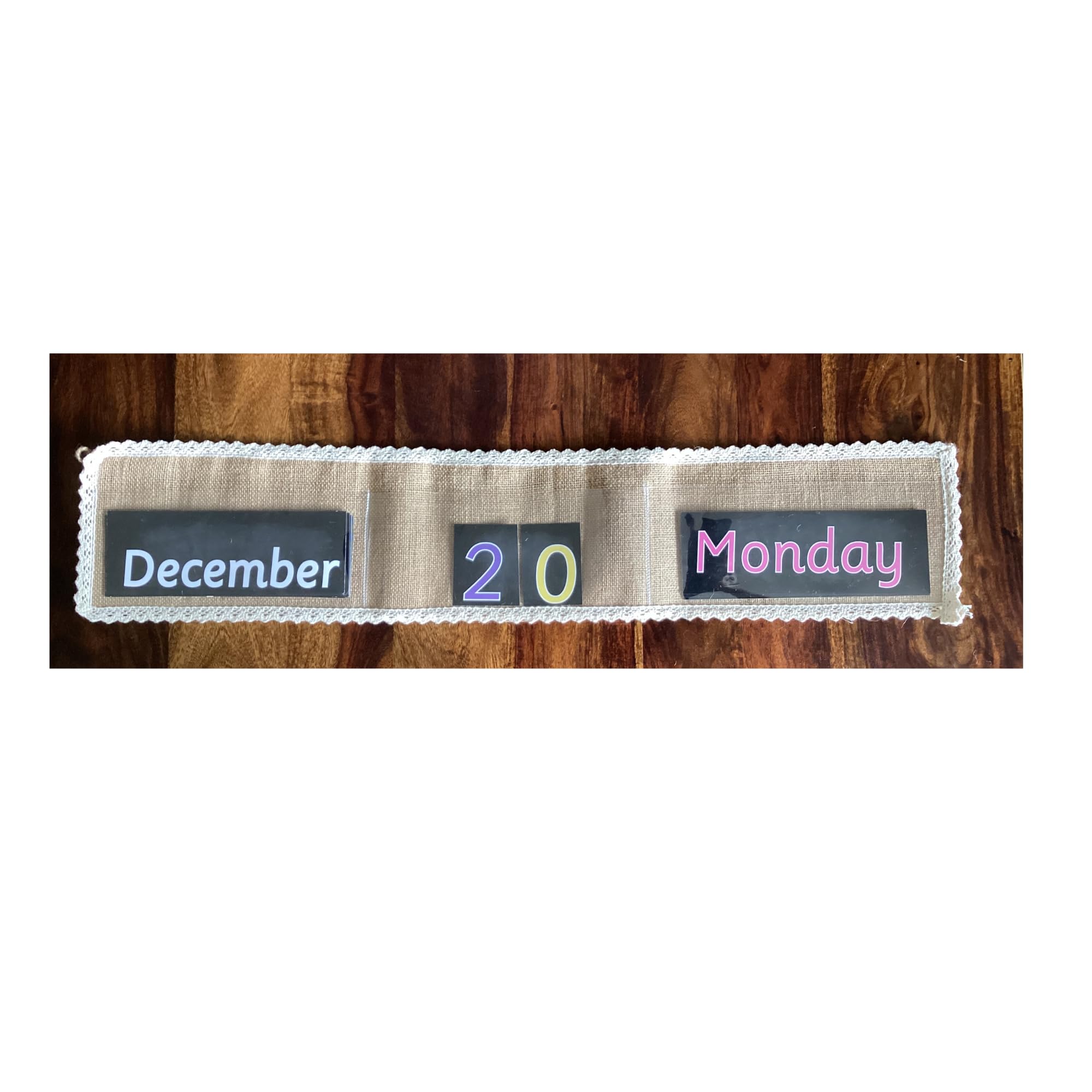 Classroom Date, Day and Month Chart with Jute Pocket, Black Chalkboard Design Cards-image-27
