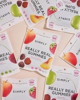 Vista 21 de SIMPLY Really Real Gummies Made with Real Fruit Peach and Raspberry 1.8 oz (Pack of 8) No Cane Sugar + Gluten Free + Kosher