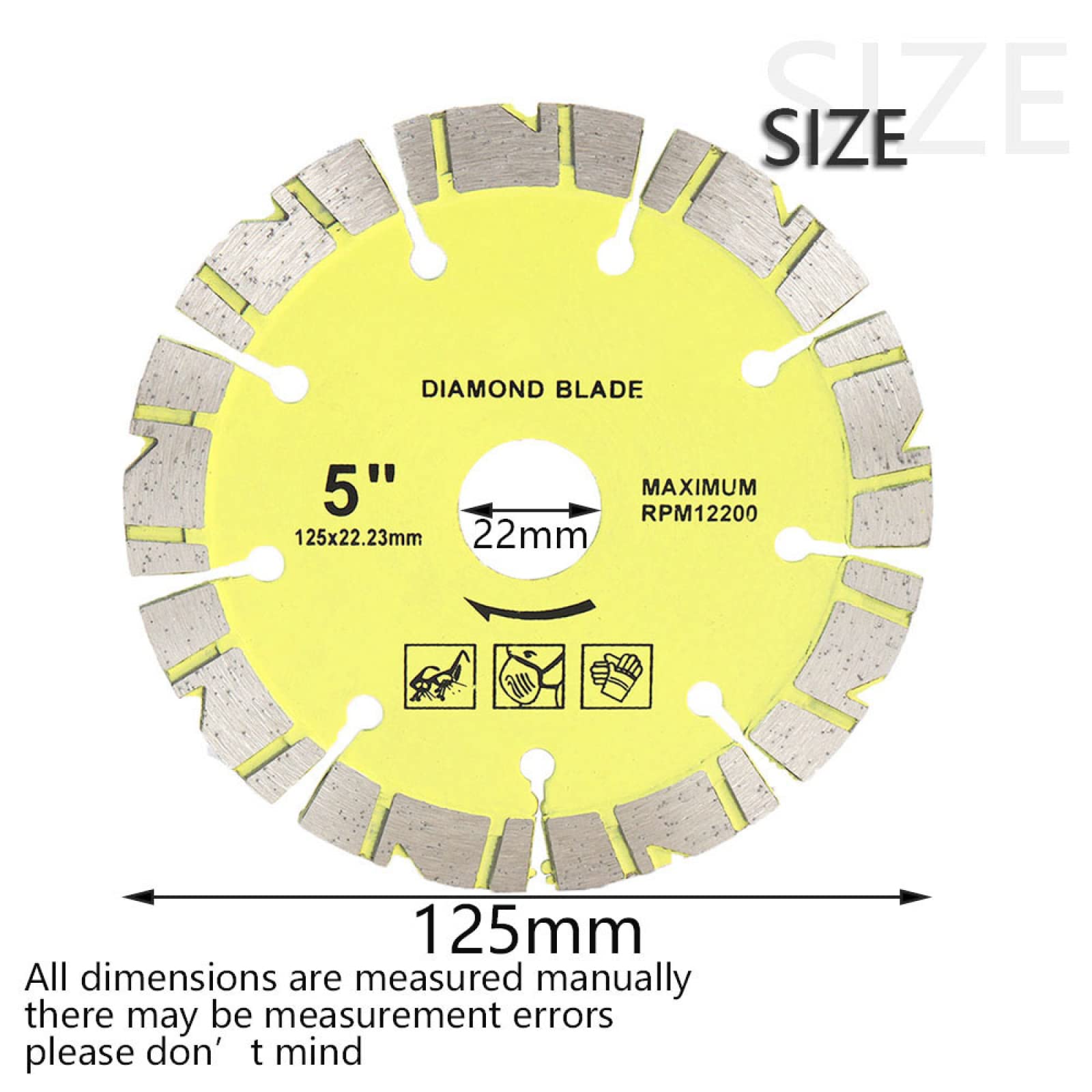Diamentowa tarcza szlifierska， 115/125/180/230mm Diamentowa tarcza tnąca Super cienka do marmuru, betonu, gresu porcelanowego do przecinarek Narzędzie tnące(125x22.23mm)