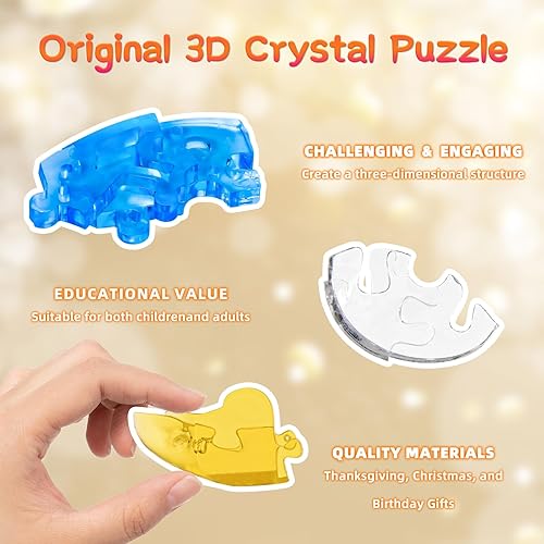 Miniatura 8 de Rompecabezas de cristal 3D, rompecabezas 3D de Saturno para adultos con LED y cajas de regalo para grandes regalos de Navidad, cumpleaños, boda, Año