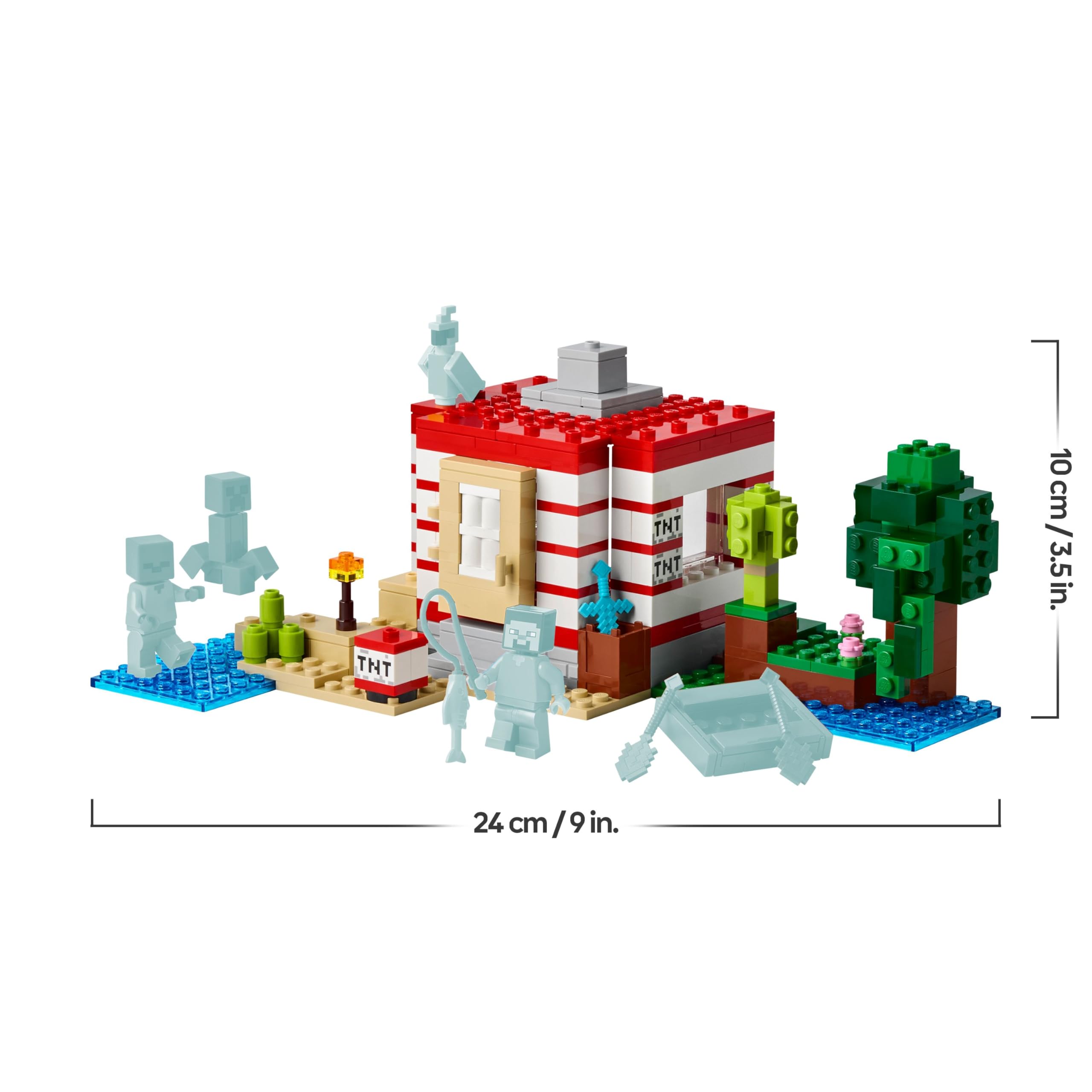 LEGO Minecraft Casa nella Giungla Esplosiva - Giocattolo Interattivo con Modello di Barca, Figure di Steve, Creeper e Zombie, Funzione TNT - Regalo per Gamer, Bambini e Bambine da 8 Anni in su - 21275