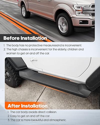 Miniatura 7 de OCPTY Estribos compatibles con 2018-2024 para Jeep Wrangler JL 2 puertas laterales Nerf Bars, color negro