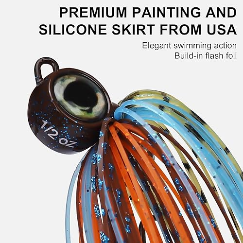 Miniatura 6 de TRUSCEND Señuelos de pesca de titanio con protección contra malas hierbas con gancho BKK recubierto de teflón ultra suave, plantillas de bajo con