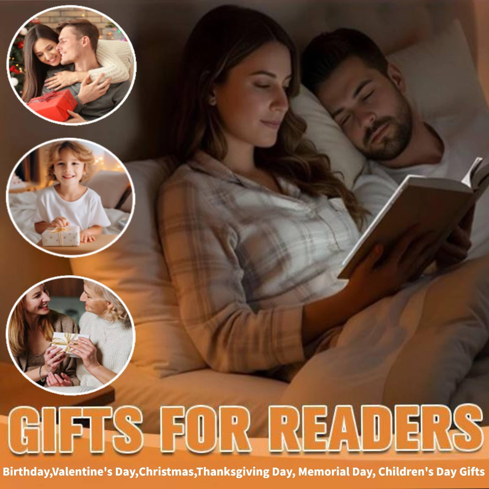 Buchlichter zum Lesen in der Nacht, wiederaufladbares LED-Leselicht mit 3 Farben und Timer, Augenschutz, dimmbar, Ganzseitenlampe, die den Schlaf Ihres Partners nicht stört