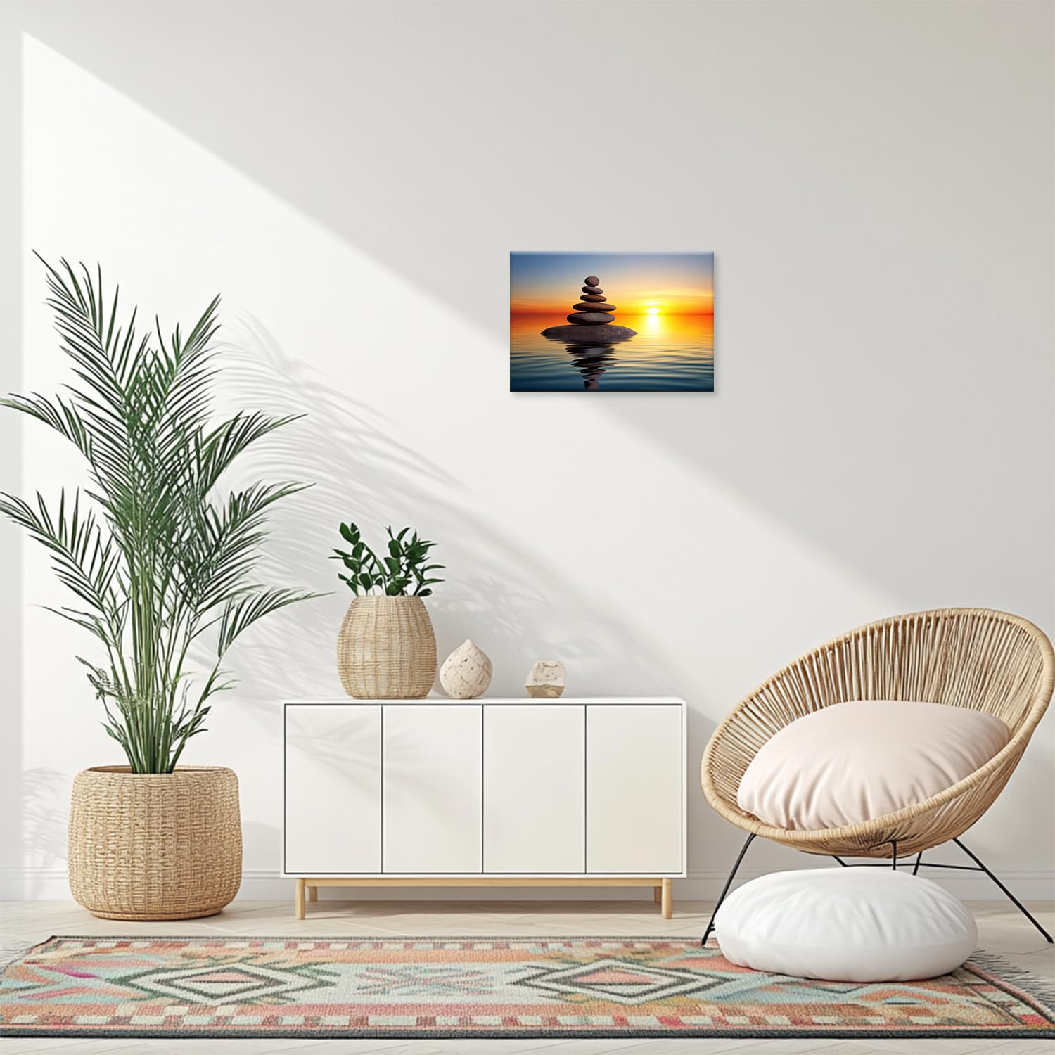 Amazon.com: MODOJOART Zen Canvas Wall Art, Stones in Water with